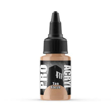 Pro Acryl Tan Flesh 22ml bottle with high-density pigment acrylic paint featuring no-clog cap and glass agitators.