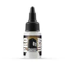 Pro Acryl Metallic Medium 22ml bottle with no-clog cap for bright white metal pigment and metallic highlights.