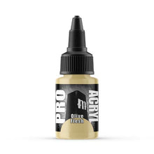 Pro Acryl Olive Flesh 22ml bottle with premium high-density pigment acrylic paint and no-clog cap for smooth application