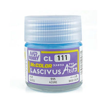 Mr. Color Lascivus 111 Gloss Azure 10ml bottle of vibrant gloss paint by Mr Hobby for model and hobby use.