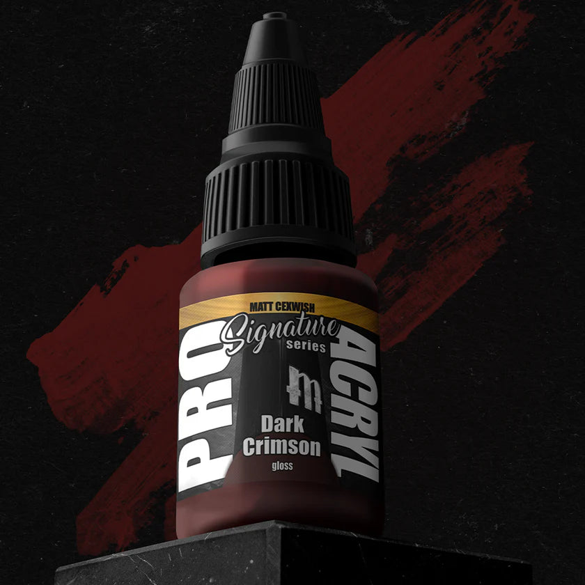 Pro Acryl Matt Cexwish Dark Crimson paint bottle with deep, rich matte crimson color and signature gloss finish.
