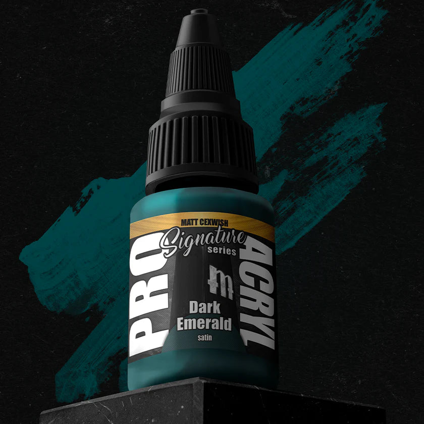 Pro Acryl Matt Cexwish Dark Emerald bottle with dark emerald satin paint and signature series branding.