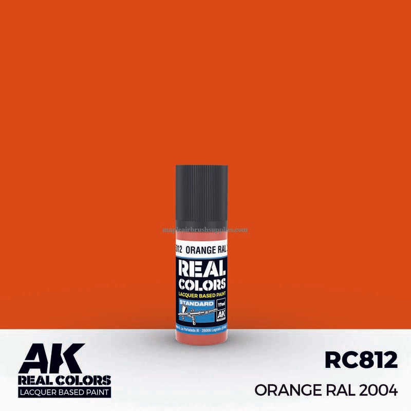 AK Interactive Real Colors Orange RAL 2004 lacquer paint for authentic military model weathering and detailing.