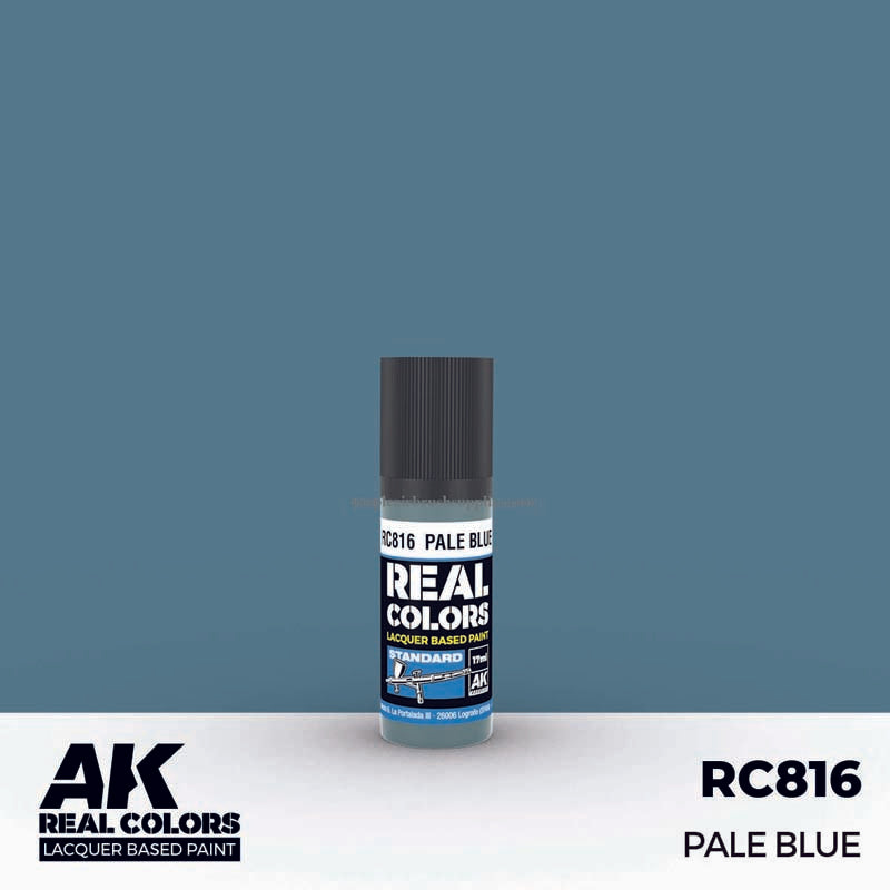 AK Interactive Real Colors Pale Blue 17ml lacquer paint for detailed, durable, historically accurate military model coloring.