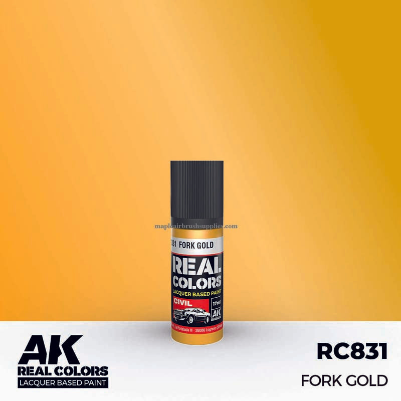 AK Interactive Real Colors Fork Gold 17ml lacquer paint enhancing model details with durable, historically accurate finish.