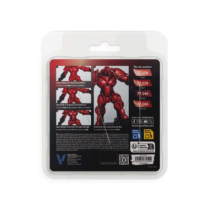 Vallejo Metallic Metal Ruby Red Paint Set