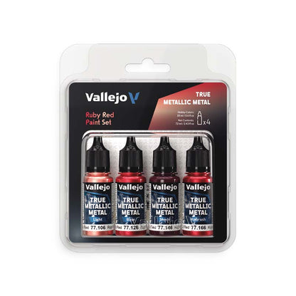 Vallejo Metallic Metal Ruby Red Paint Set