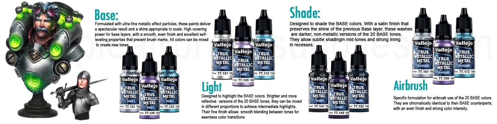 Vallejo True Metallic Metal Hobby Paints - Canada