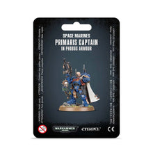 Warhammer 40K Space Marines Captain In Phobos Armour primaris leader with instigator bolt carbine and camo cloak on round base.