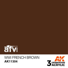 AK 3rd Gen WWI French Brown acrylic paint for airbrush and brush with authentic AFV color and smooth coverage.