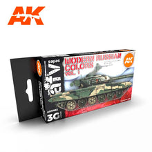 AK 3rd Gen Modern Russian Colours Vol 1 acrylic paint set for realistic model tank camouflage and detailing