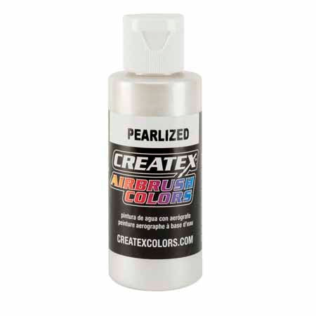 Pearl White Createx airbrush paint bottle with pearly finish for custom art and automotive projects.