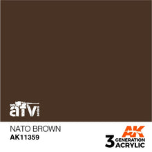 AK 3rd Gen NATO Brown premium acrylic paint for historically accurate AFV models, suitable for brush and airbrush applications.