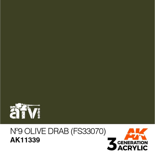 AK Interactive 3rd Gen N¬º9 Olive Drab FS 33070