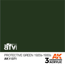 AK 3rd Gen Protective Green 1920s-1930s premium acrylic paint for historically accurate AFV military models.