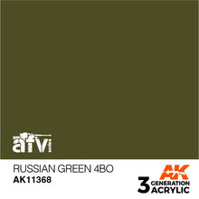 AK 3rd Gen Russian Green 4BO premium acrylic paint for AFV models with optimal coverage and brush or airbrush use.