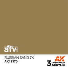 AK 3rd Gen Russian Sand 7K premium acrylic paint for historically accurate AFV model military painting.