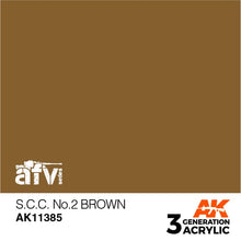 AK 3rd Gen S.C.C. No.2 Brown premium acrylic paint for AFV models, suitable for brush and airbrush use.
