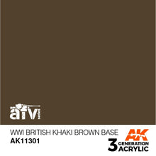 AK 3rd Gen WWI British Khaki Brown Base premium acrylic paint for AFV models with optimal coverage and brush or airbrush use