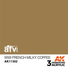 AK 3rd Gen WWI French Milky Coffee acrylic paint by AK Interactive for accurate AFV military model detailing.
