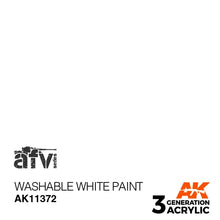 AK 3rd Gen Washable White Paint by AK Interactive, acrylic paint for AFV modeling, brush and airbrush use.