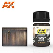 AK Streaking Grime General enamel color by AK Interactive for realistic weathering and streaking effects on models.