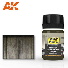 AK Streaking Grime For Winter Vehicles enamel color by AK Interactive simulating winter grime effects on models.