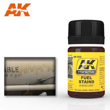 AK Fuel Stains enamel color for realistic weathering effects on cars, tanks, trains, and trucks by AK Interactive.