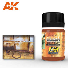 AK Light Rust Wash enamel paint for detailed weathering effects on scale models and green vehicles by AK Interactive