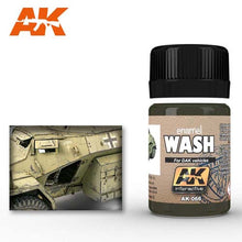 AK Wash For Afrika Korps Vehicles enamel wash for weathering and detailing scale model DAK military vehicles.