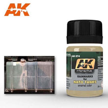 AK Rainmarks Effects enamel paint for detailed weathering and realistic rain marks on NATO tank models.