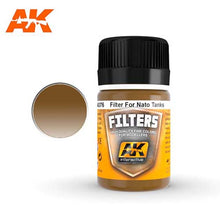 AK Filter For Nato Vehicles by AK Interactive, a high-quality fine color filter for detailing and weathering NATO tanks.
