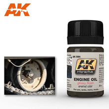 AK Engine Oil enamel color with glossy finish by AK Interactive for detailed vehicle model painting.