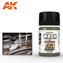 AK Wash For Interiors enamel wash by AK Interactive for detailed weathering and realistic model interior effects.