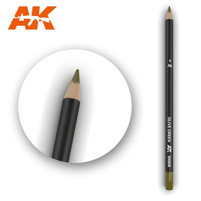 AK Interactive Watercolor Weathering Pencil Olive Green