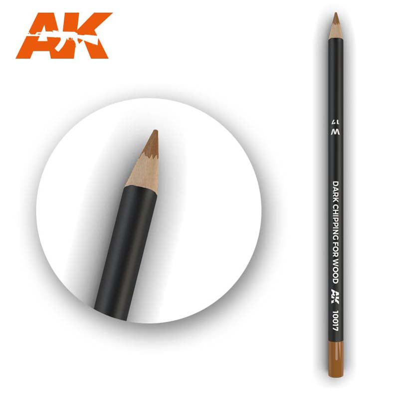 AK Interactive Watercolor Weathering Pencil Dark Chipping For Wood
