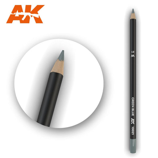 AK Interactive Watercolor Weathering Pencil Green Blue