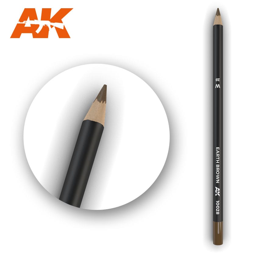 AK Interactive Watercolor Weathering Pencil Earth Brown