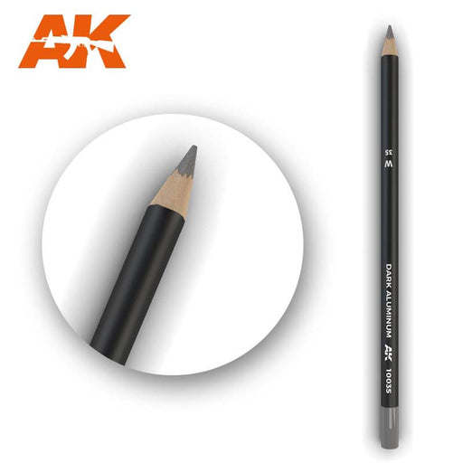 AK Interactive Watercolor Weathering Pencil Dark Aluminum Nickel