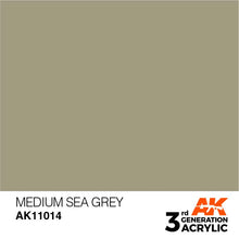 AK 3rd Gen Medium Sea Grey acrylic paint swatch showcasing a premium, smooth, medium sea grey color for modeling.
