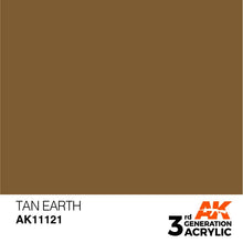 AK 3rd Gen Tan Earth acrylic paint swatch showing premium brush and airbrush hobby paint color.