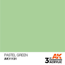 AK 3rd Gen Pastel Green acrylic hobby paint with smooth coverage for brush and airbrush applications by AK Interactive.