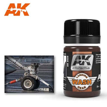 AK Wash For Landing Gear by AK Interactive, weathering wash for realistic landing gear detailing in scale models.