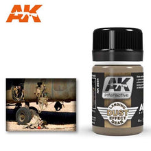 AK Landing Gear Dust by AK Interactive for realistic weathering effects on model landing gear and aircraft surfaces.