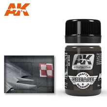 AK Grease Shafts & Bearings bottle with detailed label for modeling and scale figure painting.
