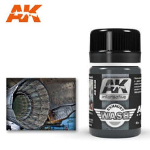 AK Wash For Exhaust bottle by AK Interactive designed for detailed exhaust weathering and effects on scale models.