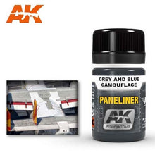 AK Paneliner For Grey And Blue Camouflage 35ml bottle for detailed model panel highlighting.