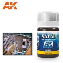 AK Dark Wash For Wood Decks by AK Interactive for weathering and aging wooden surfaces on models.