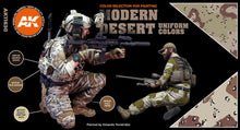 AK 3rd Gen Modern Desert Uniform Colors set showcasing tones for painting realistic modern military uniforms.