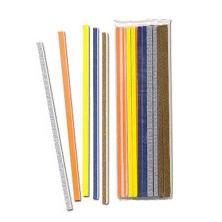 Mini Sanding Sticks: Assorted set of 15 reusable, waterproof sanding files with five grit levels for plastic, wood, and metal projects.
